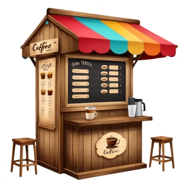 Coffee pop up stand booth sticker
