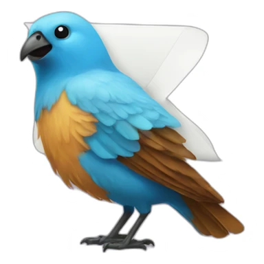 Twitter bird shits on the letter x sticker