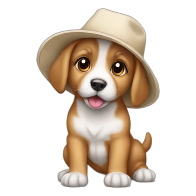 Baby dog a hat sticker