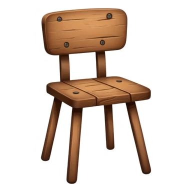Wooden chair with on with three leg sticker