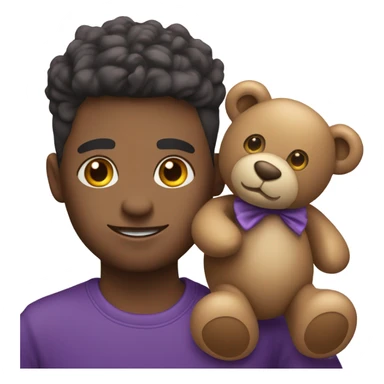 Purple heart and teddy bear sticker