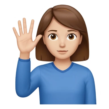 Mach mir einen Tyoen mit braunen haaren der mit seiner linken hand zur seite zeigt sticker