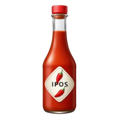 A single bottle of spicy sauce, keep it plain no branding or text sticker