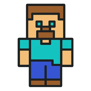 minecraft steve, color outline icon sticker