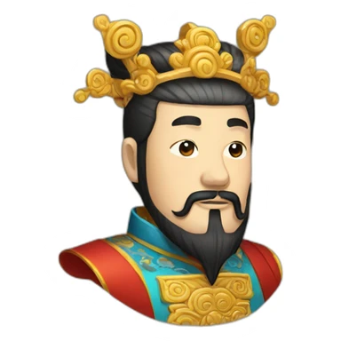 bearded Chinese emperor sticker