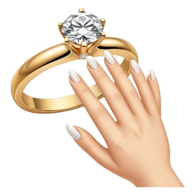 Engagement ring and hand sticker