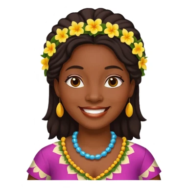 hawaian black woman sticker