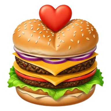 burger heart sticker