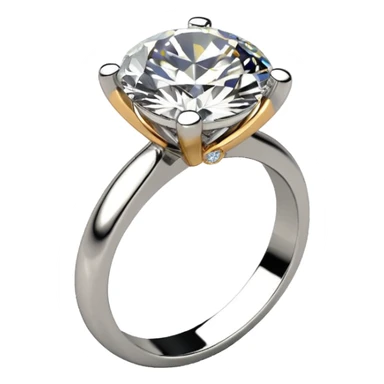 4 carat round diamond engagment ring solitaire on white gold band  sticker