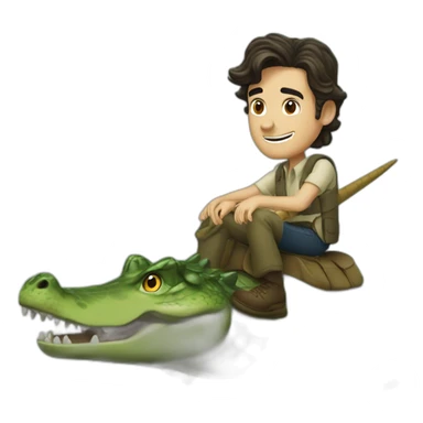 Billy crudup young riding a crocodile sticker