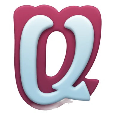 Letter Q in a heart sticker