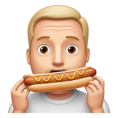 Man trying to fit as many hotdogs in his mouth as he can sticker