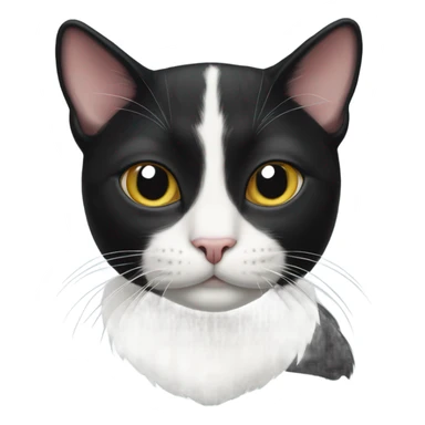 Tuxedo cat with spot on face sticker