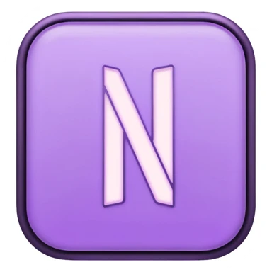 Netflix aesthetic "N" logo in pastel purple with illuminated outline sticker