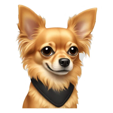 all orange long haired chihuahua with black muzzle sticker