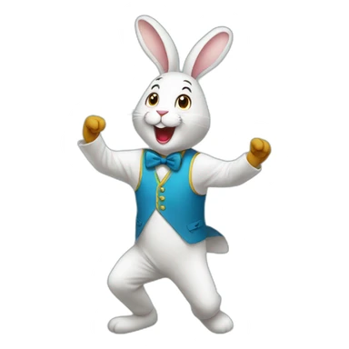 rabbit_costume_dancing_happy sticker