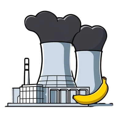 nuclear power plant with a banana sticker