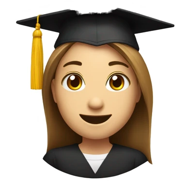 A student in a graduation form and keep a diplom, smiling  sticker
