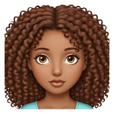 Pretty black girl with brown curly hair and eyelashes sticker