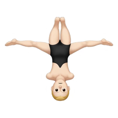 a white person with their body turned upside down on a black background sticker