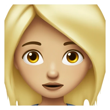 Blond girl crying ugly red tears  sticker