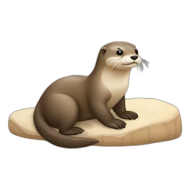 Loutre sur lit sticker