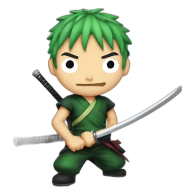 zoro from one piece with his 3 katana sticker