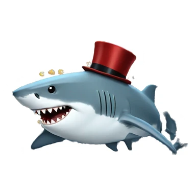 shark whih tophat with shark with tophat sticker