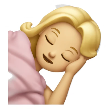 Blond girl sleeping in bed  sticker