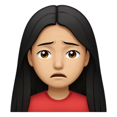 light brown skin tand straight, long black hair past mid back. Upset and crying  sticker