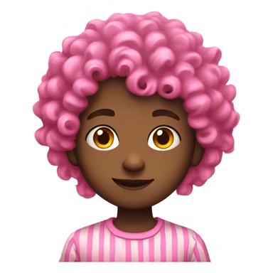 boy with curls and pink streaks sticker
