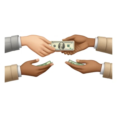 Hand 1, gives Money to other hand with clothes in hand sticker