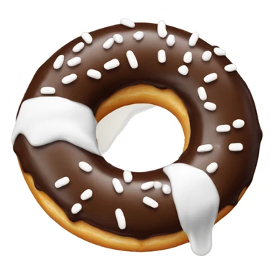 Donut with chocolate glazing and white sprinkles  sticker