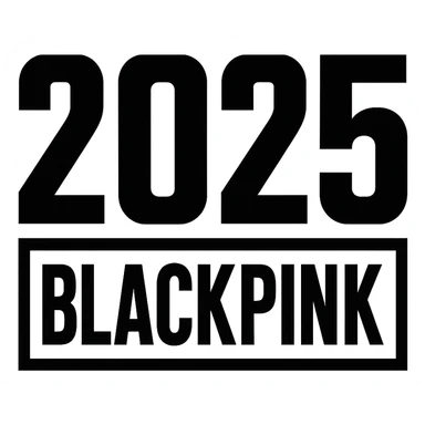 2025 year blackpink text, remove background sticker