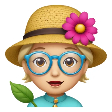 a flower with a personality and accessories sticker