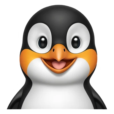 Realistic penguin laughs sticker