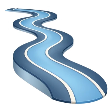 Clean roadmap icon emoji with curved path and milestones, modern corporate style sticker