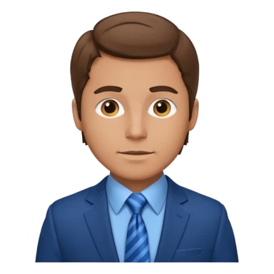 adult white man with brown hair in blue elegant suit sticker