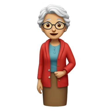 Old woman with red cardigan sticker
