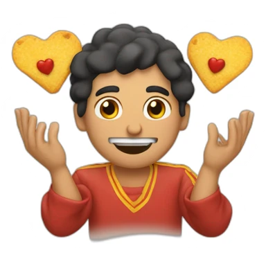 Nacho Vidal making a heart with his hands sticker