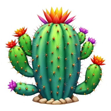 Rainbow cactuss sticker