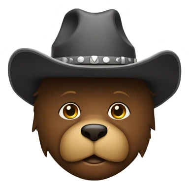 A bear in a cowboy hat sticker