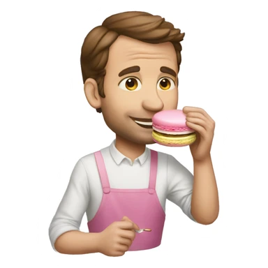 Macron eating the macaron sticker