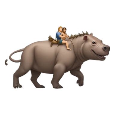 Tarzan riding a babirusa sticker