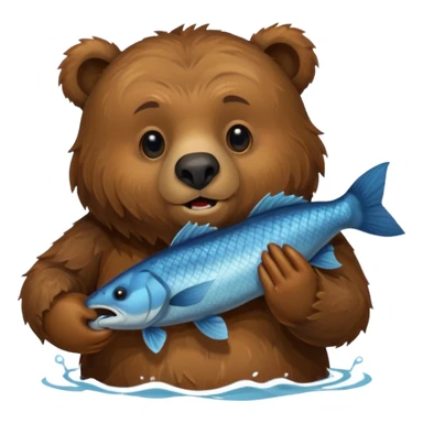 Grizzly bear holding food sticker