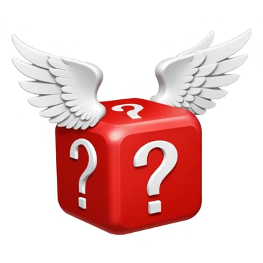 red being the block itself while the white parts are the question marks which are used in all of the lucky blocks, corners, and face. It has 2 white wings on each side like the other Lucky Blocks. It is doing  emoticon: the :3 face. sticker