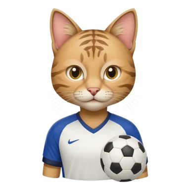 Cat soccer player sticker