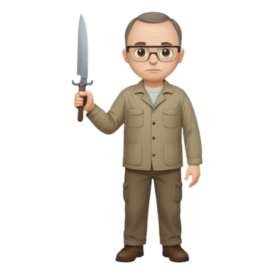 Carl from Sling Blade, standing, entire body visible, detailed face, 3/4 angle sticker