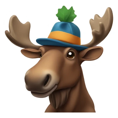 Moose wearing a hat sticker