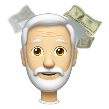 old white guy with beard and dollars sticker